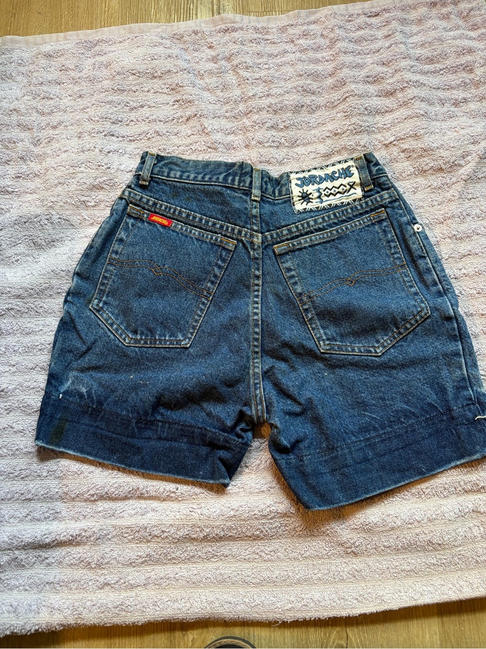 VINTAGE Jordache Dark Blue Denim High-Rise Shorts 1990s/Y2K